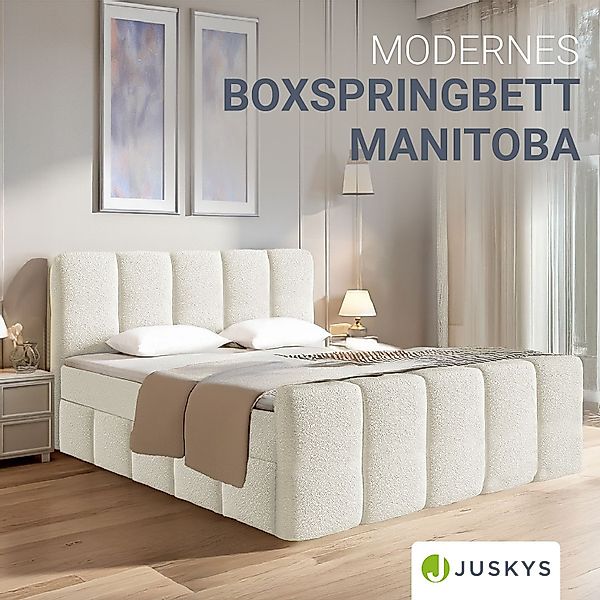 Juskys Boxspringbett Manitoba, Bett mit Federkernmatratze, günstig online kaufen