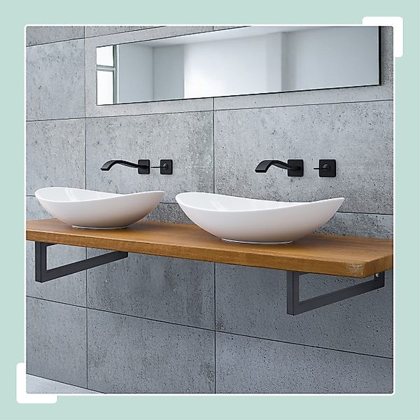 relaxdays Wandregalhalter Wandkonsole 2er Set, weiß günstig online kaufen