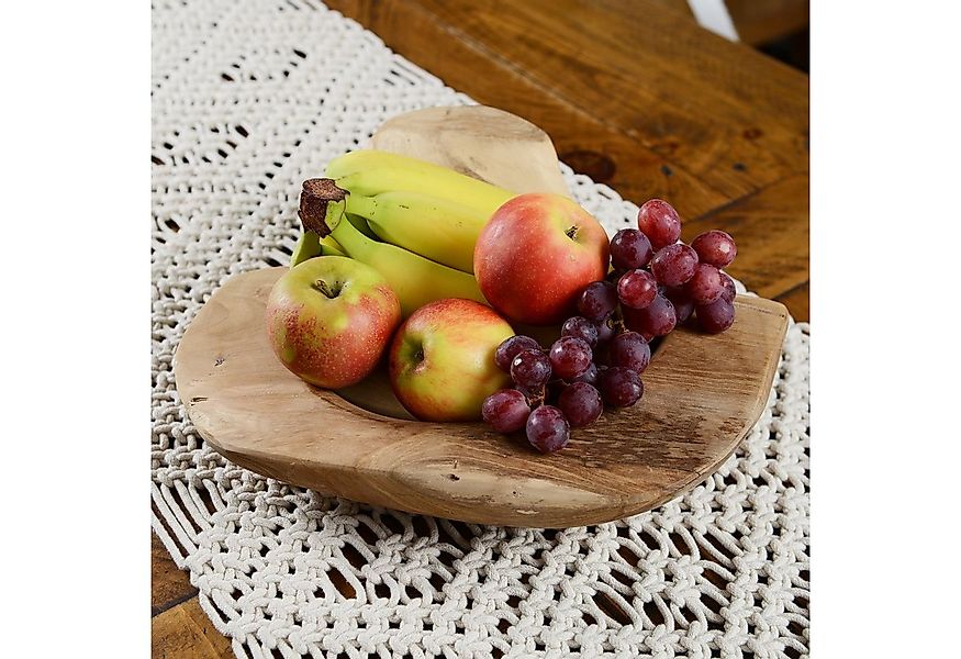 wohnfreuden Dekoschale Holzschale Deko Teak 35 cm geschliffen, 1043 günstig online kaufen