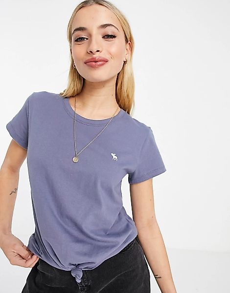 Abercrombie & Fitch – T-Shirt mit Knotendesign und Rundhalsausschnitt in Mi günstig online kaufen