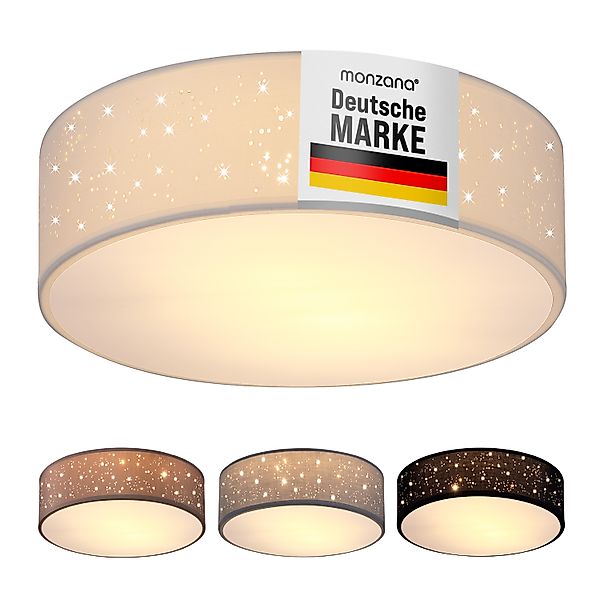 Deckenlampe Weiß Stoff Ø30cm Sternenhimmel günstig online kaufen