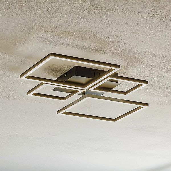 LED-Deckenleuchte Frame, CCT, 4-flammig, schwarz günstig online kaufen