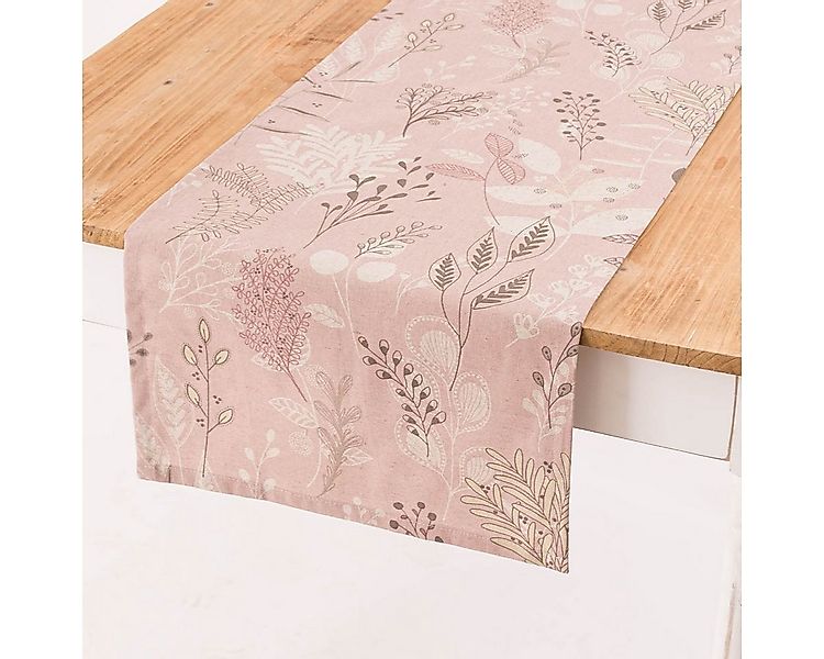 SCHÖNER LEBEN. Tischläufer Tischläufer Soft Calming Leaves rosa 40x160cm vo günstig online kaufen