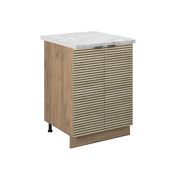 Vicco Küchenunterschrank Fame-Line Küchenkommode Eiche Paneel 60 cm AP Marm günstig online kaufen