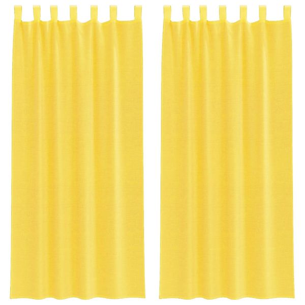 vidaXL Voile Vorhänge mit Stangentaschen 2 Stk Gelb 4102229 günstig online kaufen