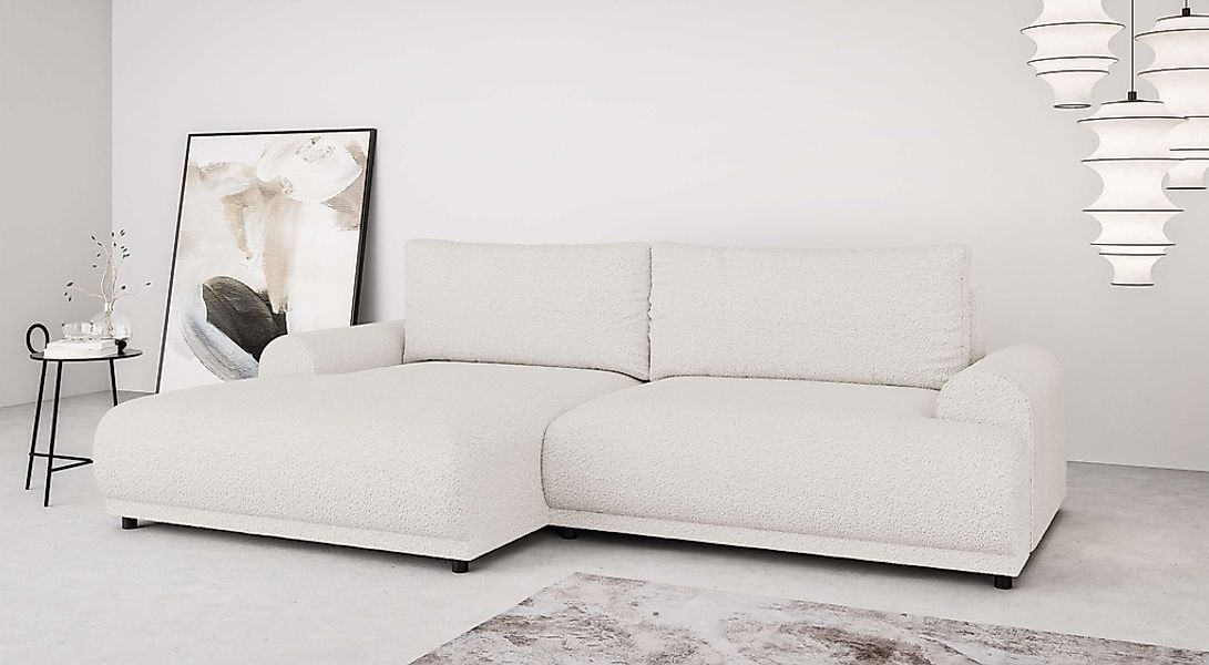 Home affaire Ecksofa "Marsby, mit Bettfunktion und Bettkasten, Maße: B/H/T günstig online kaufen