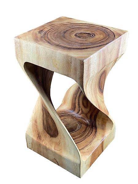 FaHome Beistelltisch Holzhocker Gedreht Geschwungen Natur günstig online kaufen