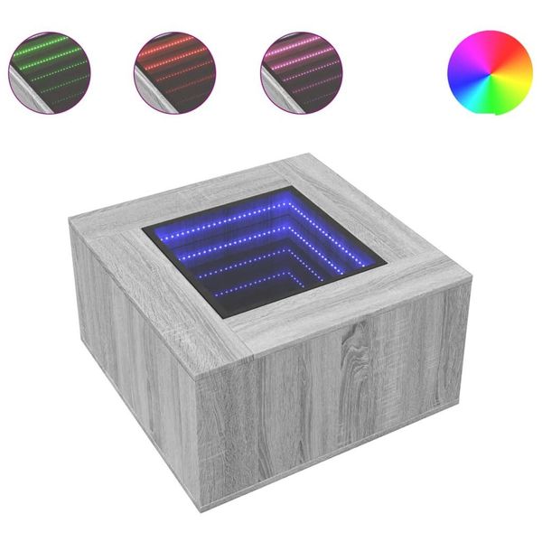 vidaXL Couchtisch LED-Couchtisch Grau Sonoma 60x60x40 günstig online kaufen