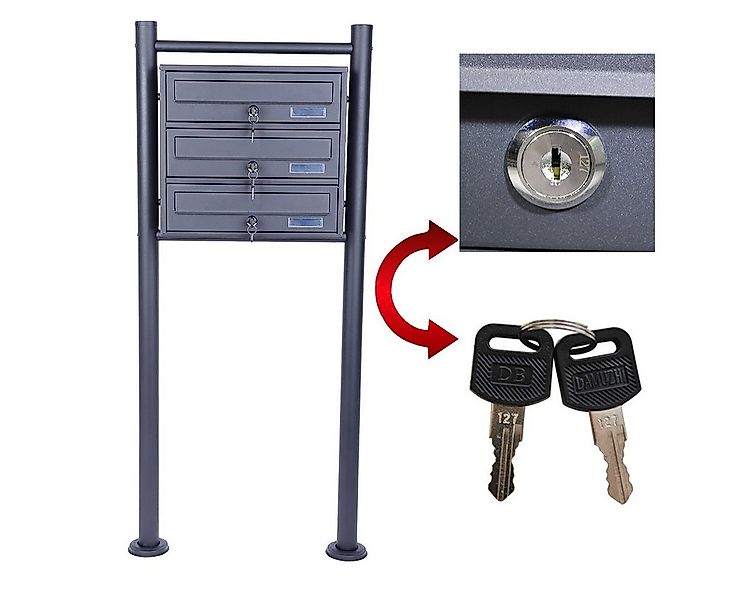 HELO24 Standbriefkasten Briefkastenanlage 5 Fächer (1x5) VH5 günstig online kaufen