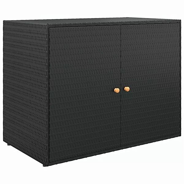 vidaXL Fächerschrank Gartenschrank Schwarz 100x55,5x80 cm Poly Rattan (1-St günstig online kaufen
