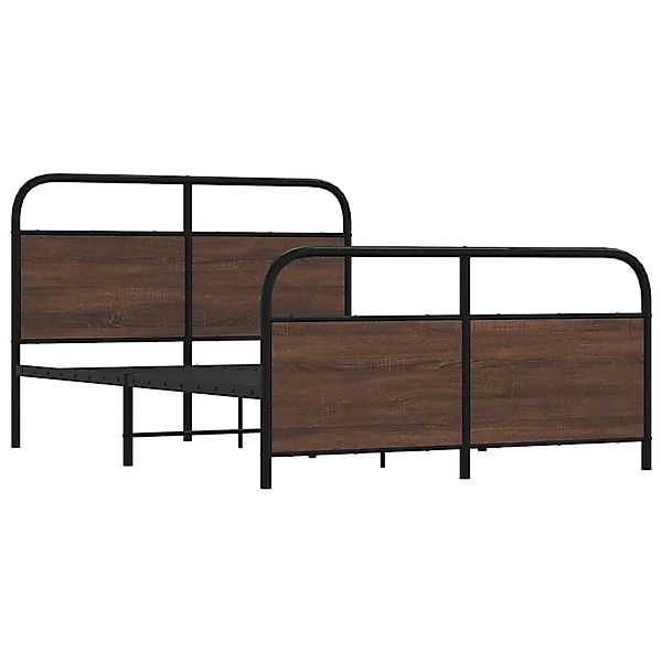 vidaXL Metallbett ohne Matratze Braun Eichen-Optik 140x190 cm 3318661 günstig online kaufen