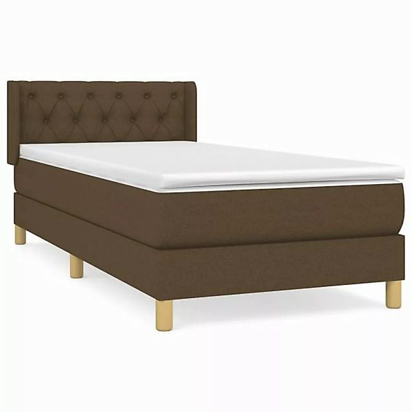 vidaXL Boxspringbett Boxspringbett mit Matratze Dunkelbraun 80x200 cm Stoff günstig online kaufen