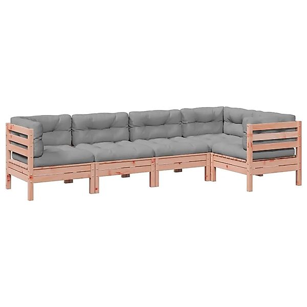 vidaXL 5-Tlg Garten-Sofagarnitur mit Kissen Massivholz Douglasie 3299439 günstig online kaufen