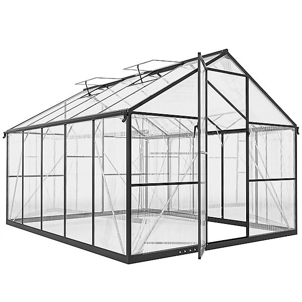 Outsunny Gewächshaus aus Polycarbonat mit Aluminiumlegierungsrahmen 7.5㎡, günstig online kaufen