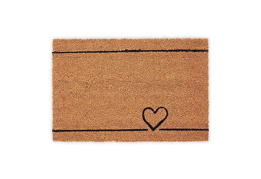 relaxdays Fußmatte Kokos Fußmatte Herz, rechteckig, Höhe: 15 mm günstig online kaufen