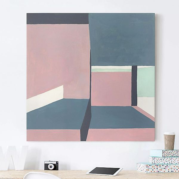 Leinwandbild Abstrakt - Quadrat Schatten der Wände IV günstig online kaufen