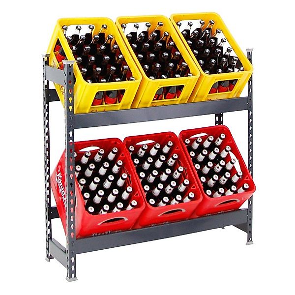 PROREGAL® Standregal Getränkekistenregal CAMEL 100x100x30cm Anthrazit, günstig online kaufen