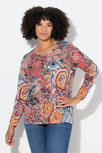 Angel of Style T-Shirt Langarmshirt Glitzersteinchen Patchprint günstig online kaufen