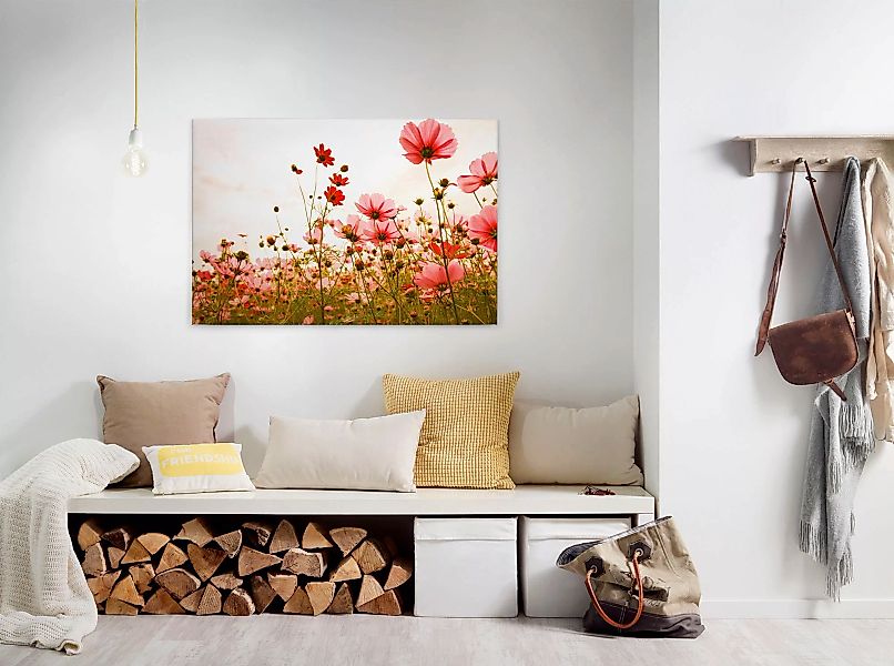 Bricoflor Blumen Bild In Rot Und Grün Leinwandbild Mit Sommerblumen Für Sch günstig online kaufen