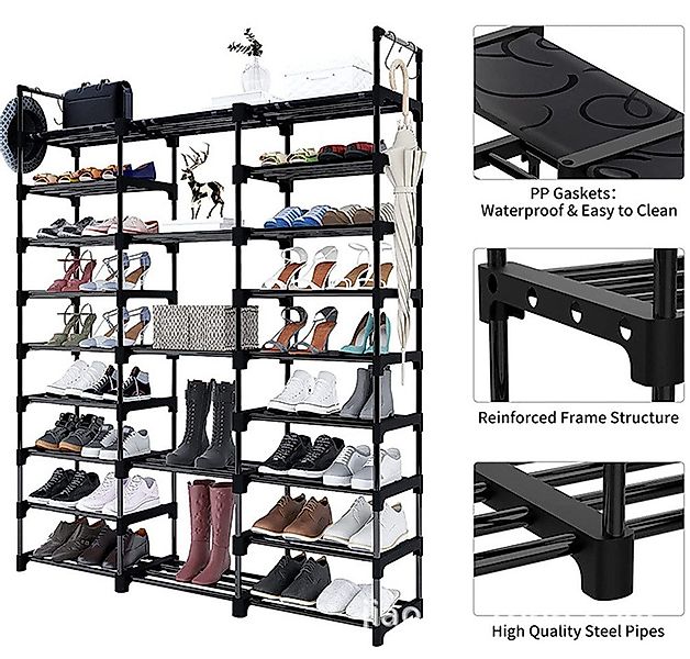 JEOBEST Schuhregal Schuhschrank 9 Ebenen Schuhaufbewahrung, günstig online kaufen