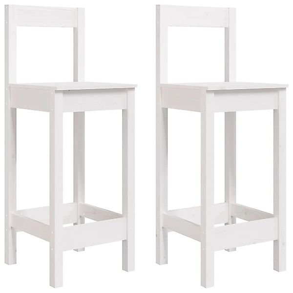 vidaXL Barstühle 2 Stk Weiß 40x41,5x112 cm Massivholz Kiefer 822143 günstig online kaufen