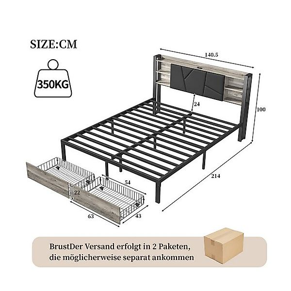 Furnishings Home Polsterbett Schubladenbett (Set, Bett), Hausbett, mit Schu günstig online kaufen