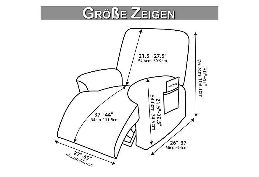 BTTO Relaxsesselhusse Sesselhussen Relaxsesselhusse Samt,Stretch Sesselbezu günstig online kaufen