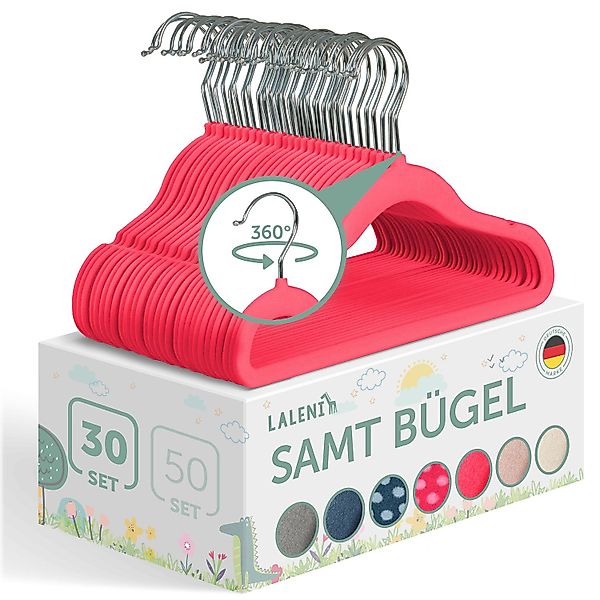 Laleni Kleiderbügel für Kinder mit Samtbezug günstig online kaufen