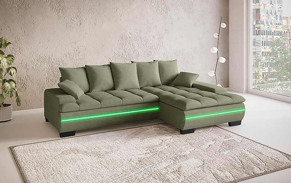 Mr. Couch Ecksofa "Haiti II, L-Form", RGB-LED Beleuchtung, wahlweise mit Ka günstig online kaufen