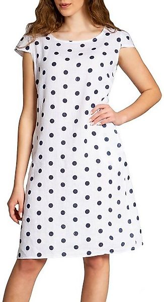 Caspar Sommerkleid SKL024 knielanges Damen Sommer Leinenkleid mit Punkte Pr günstig online kaufen