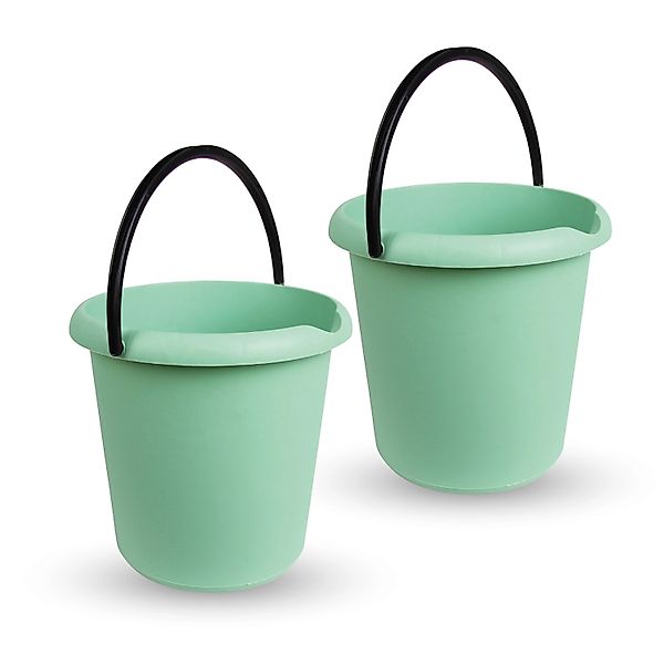 ProHome Eimer 5 Liter Kunststoffbügel Grün 2er Pack günstig online kaufen
