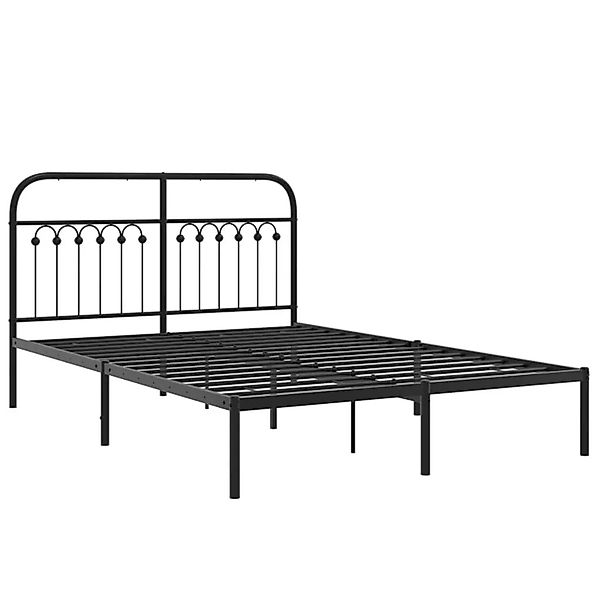 vidaXL Bettgestell mit Kopfteil Metall Schwarz 140x190 cm 376600 günstig online kaufen