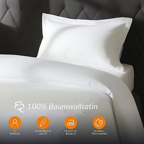 Pure cottom Bettwäsche Baumwoll-Satin Bettwäsche weiß, günstig online kaufen