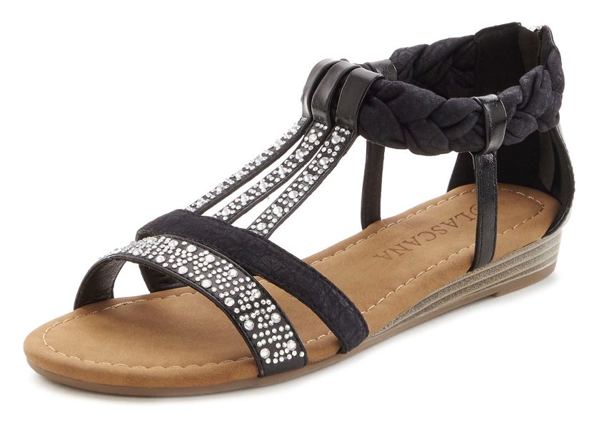 LASCANA Sommerschuh, Sandalette Sandale mit Glitzersteinen günstig online kaufen