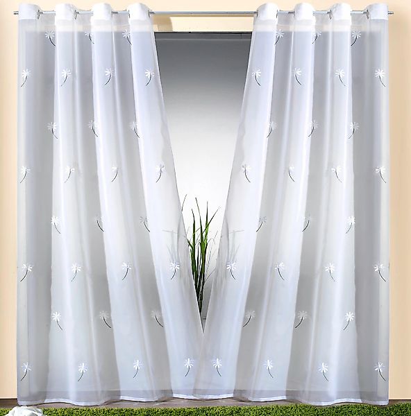 Weckbrodt Vorhang "Daisy" Ösen 1 Stk. tlg. Voile, halbtransparent, bestickt günstig online kaufen