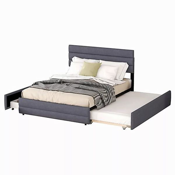 OKWISH Polsterbett Funktionsbett Doppelbett Bett, ausziehhare Liegeffäche ( günstig online kaufen