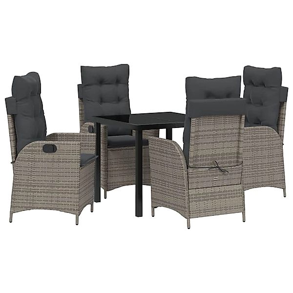 vidaXL Garten Essgruppe 5-Tlg Grau Poly Rattan 3380499 günstig online kaufen