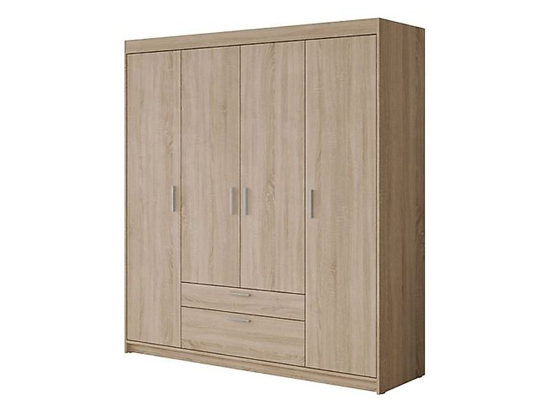 MIRJAN24 Kleiderschrank Elena 4D (mit Drehtüren, Kleiderstange, Einlegeböde günstig online kaufen
