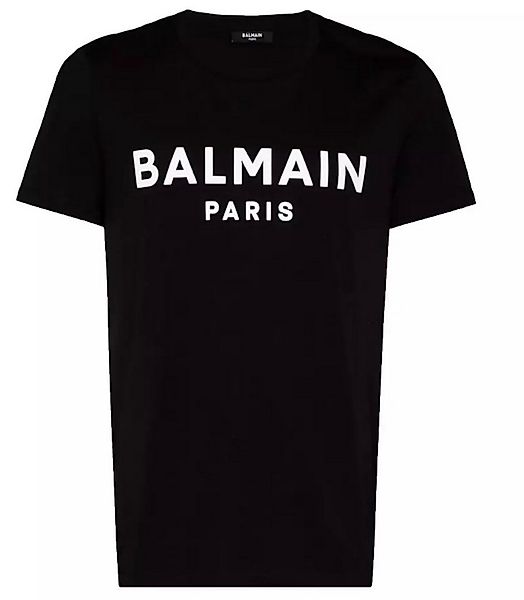 Balmain Paris T-Shirt Herren Flocked Tee Logo Straight Fit günstig online kaufen