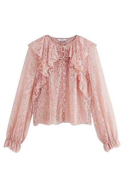 Next Langarmbluse Langärmelige Spitzenbluse mit Rüschen günstig online kaufen