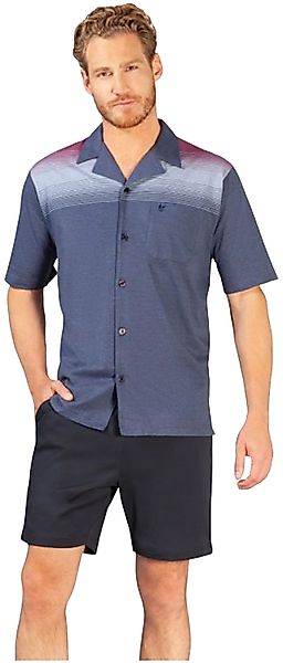 Hajo Schlafanzug Kurzer Herren Pyjama geknöpft günstig online kaufen