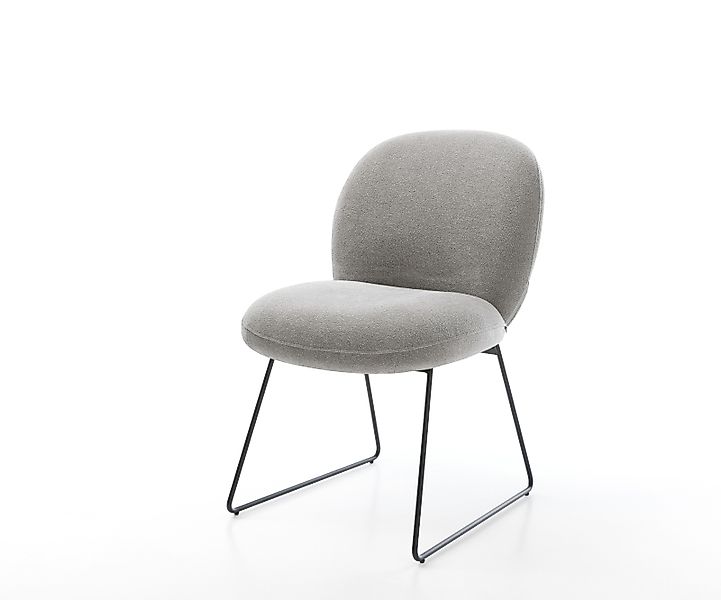 Esszimmerstuhl Nube-Flex Strukturstoff Soft Grau Kufengestell Schwarz Tasch günstig online kaufen