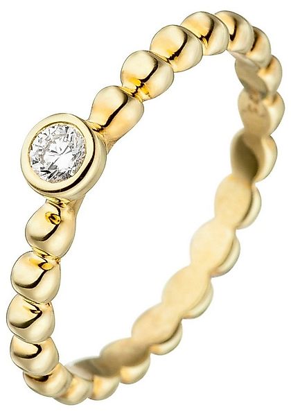 JOBO Fingerring, 925 Silber vergoldet mit Zirkonia günstig online kaufen