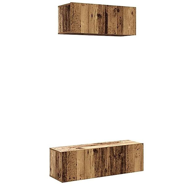 vidaXL Schrankmodule 2-tlg. TV-Schrank-Set Wandmontage Altholz-Optik Holzwe günstig online kaufen