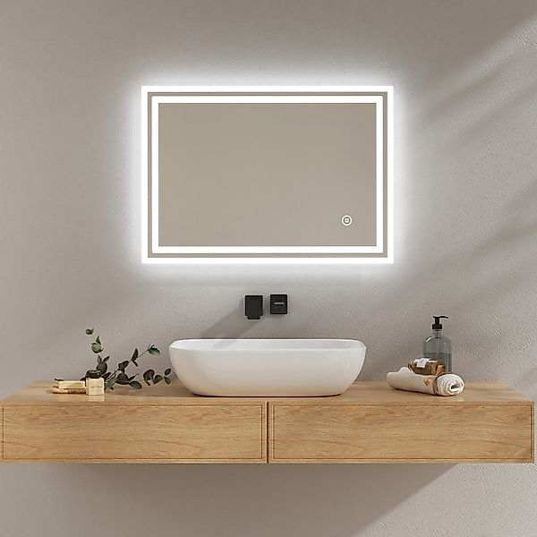 EMKE Badspiegel Touchschalter Dimmbar Antibeschlag Kaltweiß/3 günstig online kaufen