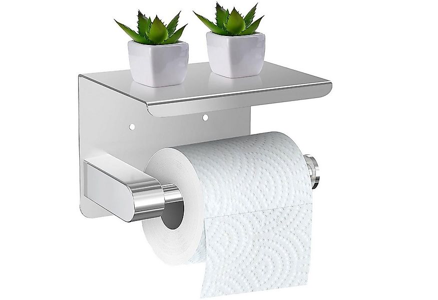 SURFOU Toilettenpapierhalter Ohne Bohren mit Ablage, Selbstklebend & Schrau günstig online kaufen
