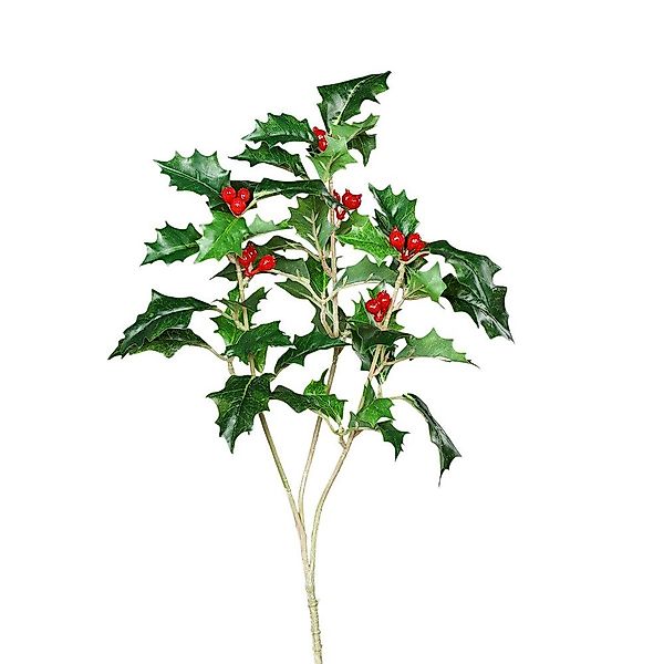 Kunstblume Dekozweig - Ilexzweig - grün, günstig online kaufen