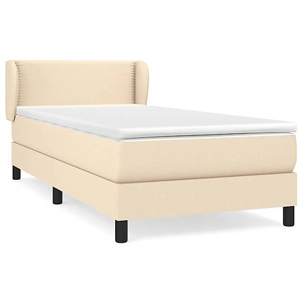 Vidaxl Boxspringbett Mit Matratze Creme 90x200 Cm Stoff günstig online kaufen