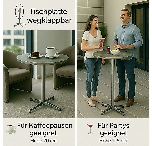 BruKa Bistrotisch Stehtisch COAL Partytisch klappbar Gartentisch höhenverst günstig online kaufen