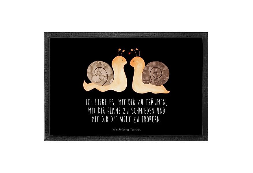 Mr. & Mrs. Panda Fußmatte Schnecken Liebe, Schmutzmatte 40 x 60 cm, Schwarz günstig online kaufen